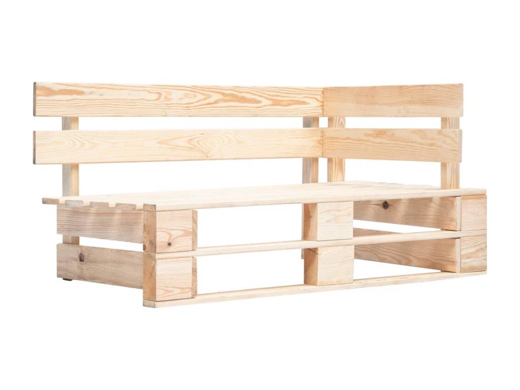 Wooden pallet garden corner bench