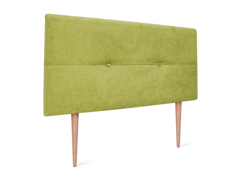 Meublori Aqualine Fabric Headboard with Buttons 90x105cm with Legs for 80/90cm Beds - Pistachio