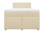 Meublori bed base with cream mattress, 120x200 cm, fabric