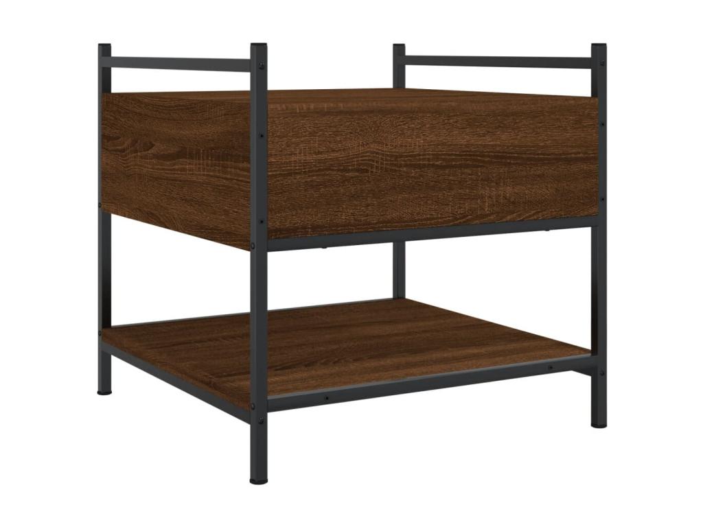 Brown oak coffee table 50x50x50 engineered wood