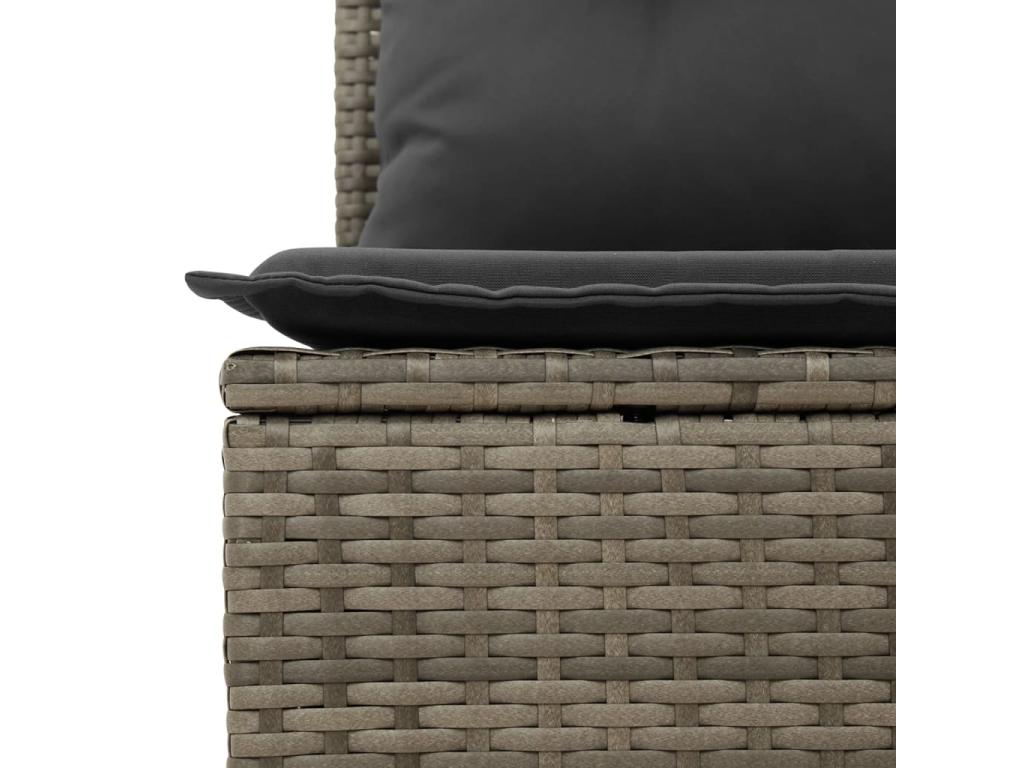 5-piece garden furniture set with grey resin wicker cushions