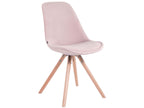 Set of 4 dining chairs - Velvet/Wood - Pink - Meublori