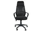 Ergonomic office chair with tilting seat, adjustable headrest, and lumbar support, FAMA black
