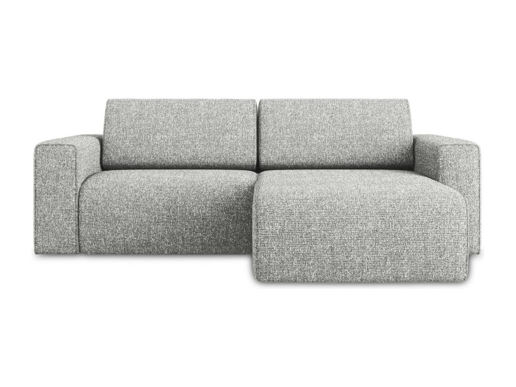Modular right-hand corner sofa in Strukturstoff - silver - Meublori