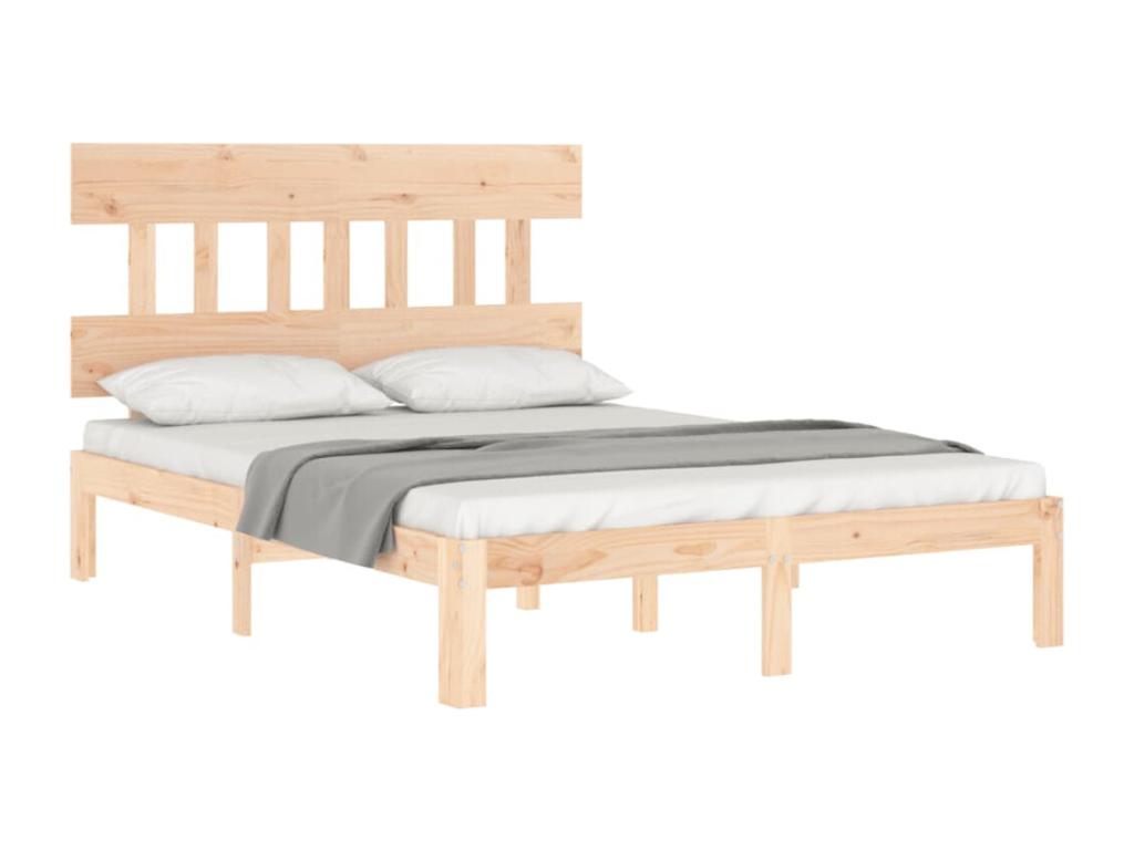 Bed frame with headboard 140x200 solid wood