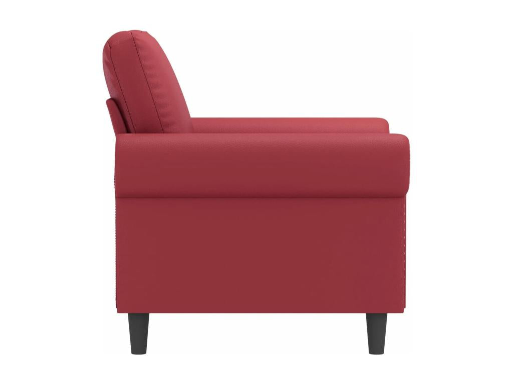Burgundy Red Armchair 60 cm Faux Leather