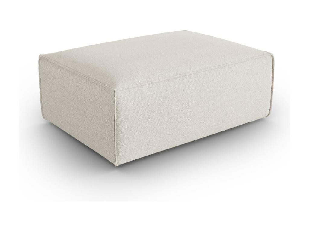 Meublori - Meublori pouf in ivory structured velvet - 100x69x40cm