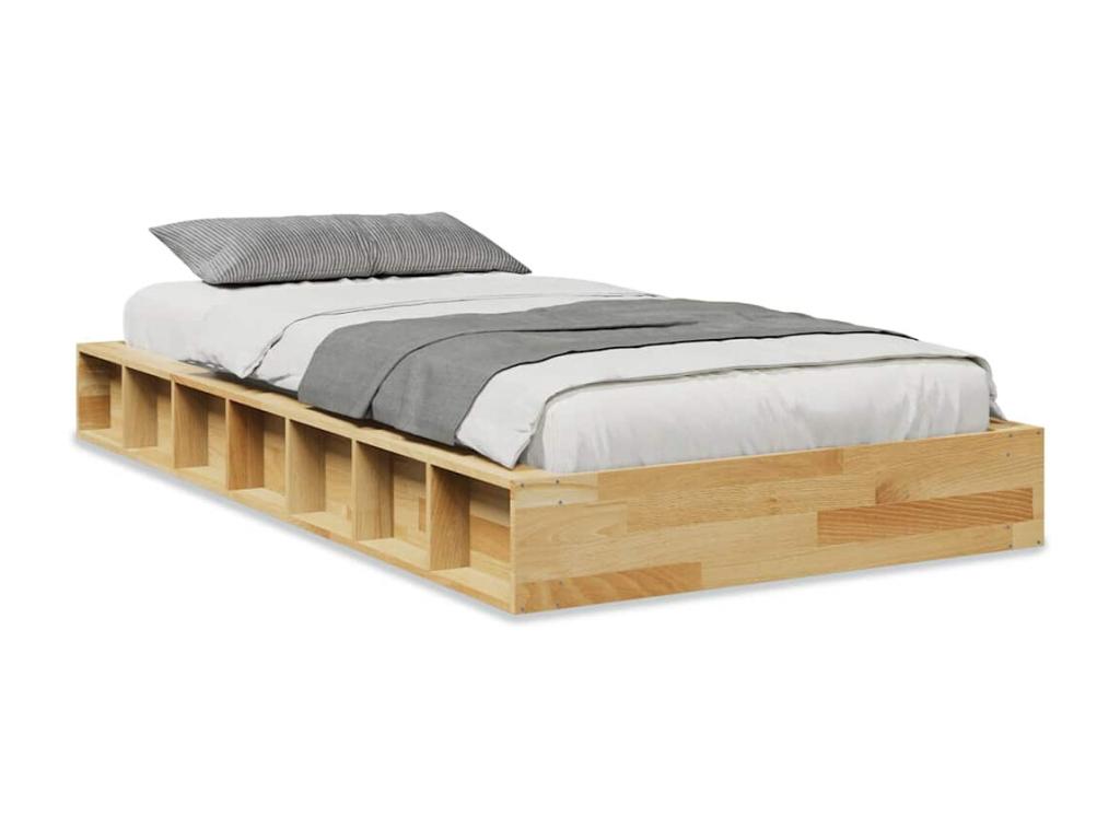 Bed frame without mattress 80x200 cm solid oak wood