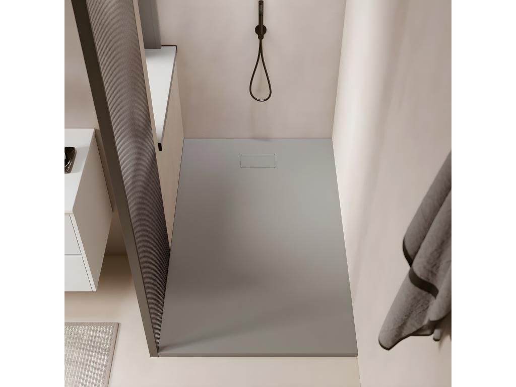 Extra-flat 90x180 cm Meubiana shower tray in Meubiana slate grey surface