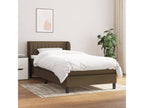 Upholstered bed base with mattress, dark brown, 90x190 cm