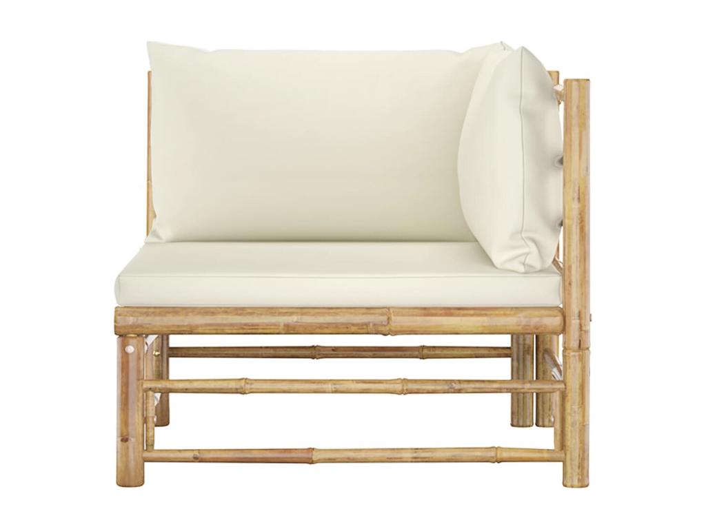 2-piece garden furniture set with cream-white cushions by Meublori