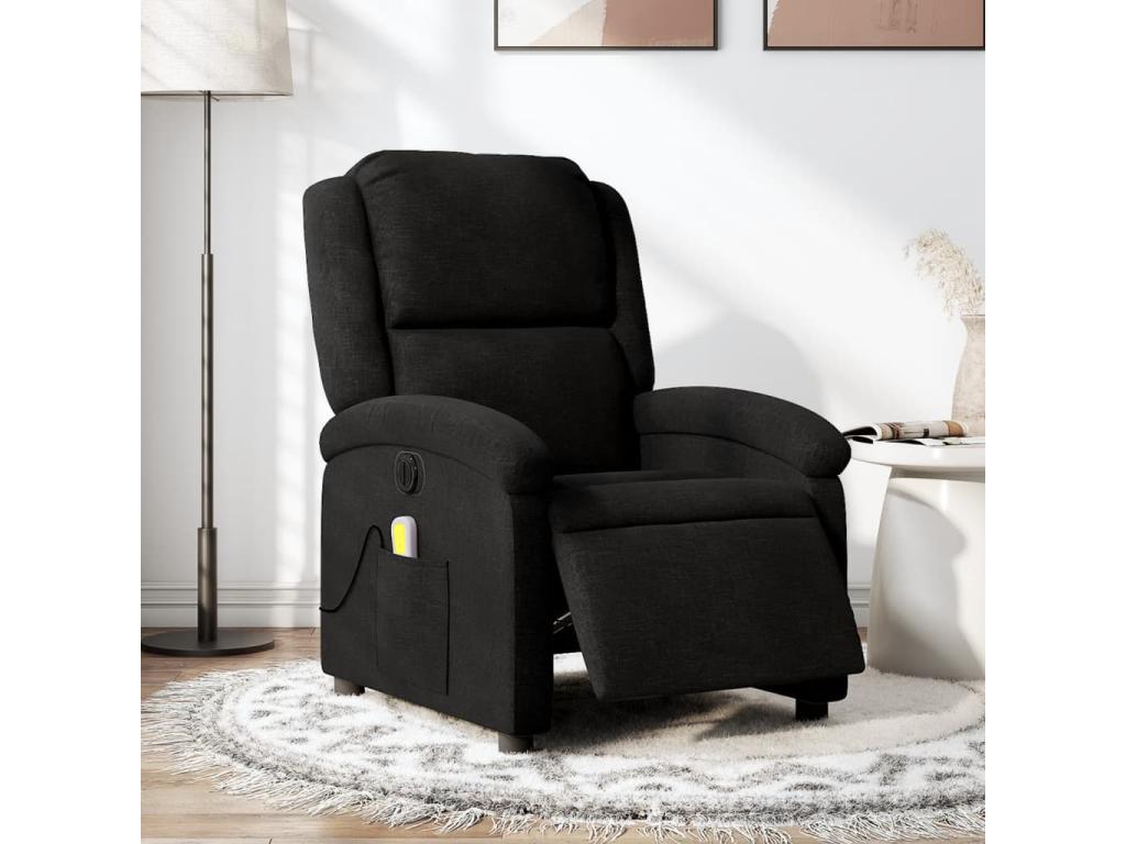 Black Fabric Electric Reclining Massage Chair