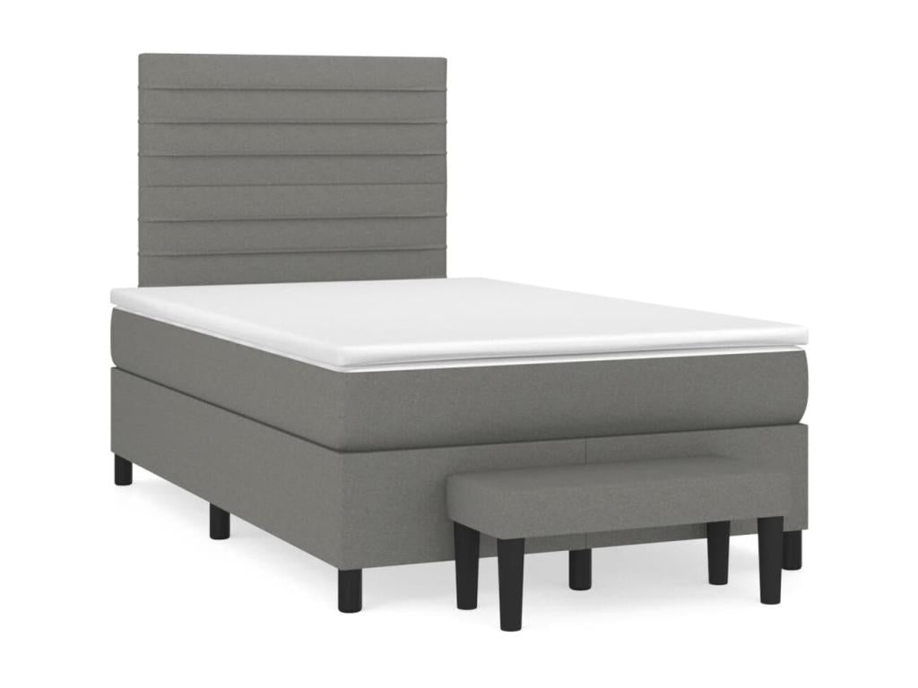Laviecasa bed base with dark grey mattress 120x190 fabric EMBU33585