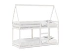 Bunk bed with white roof, 90x200 cm, solid pine wood