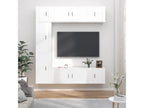 7-Piece TV Furniture Set, Glossy White, Engineered Wood