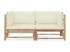 2-piece garden furniture set with cream-white cushions by Meublori