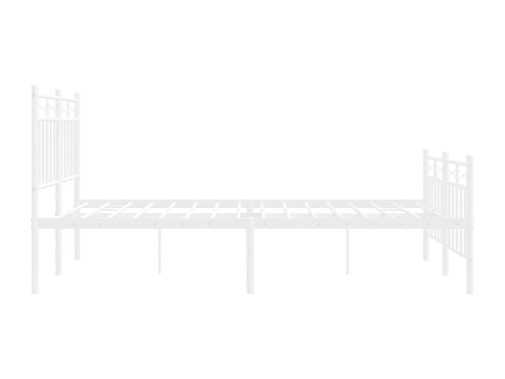 Metal bed frame without mattress and white bed legs, 120x190 cm