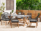 6-seater garden dining set with cushions, Meublori Black Concrete