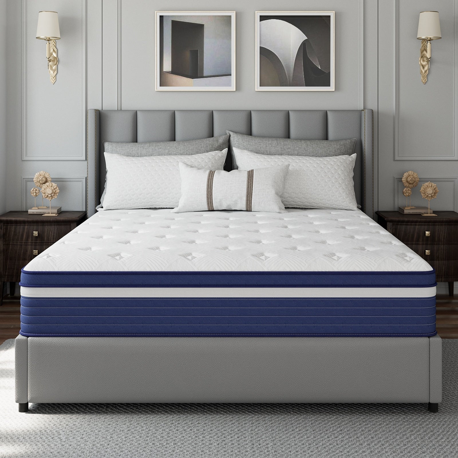SweDrea 10in. Innerspring Hybrid Cooling and Breathable Medium Firm Mattress with CertiPUR-US, SGS and OEKO-TEX Certified