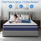 SweDrea 10in. Innerspring Hybrid Cooling and Breathable Medium Firm Mattress with CertiPUR-US, SGS and OEKO-TEX Certified
