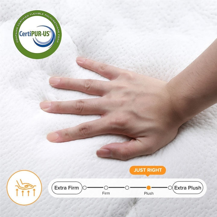SweDrea 10in. Innerspring Hybrid Pressure Relief and Cooling Plush Mattress with CertiPUR-US, SGS and OEKO-TEX Certified