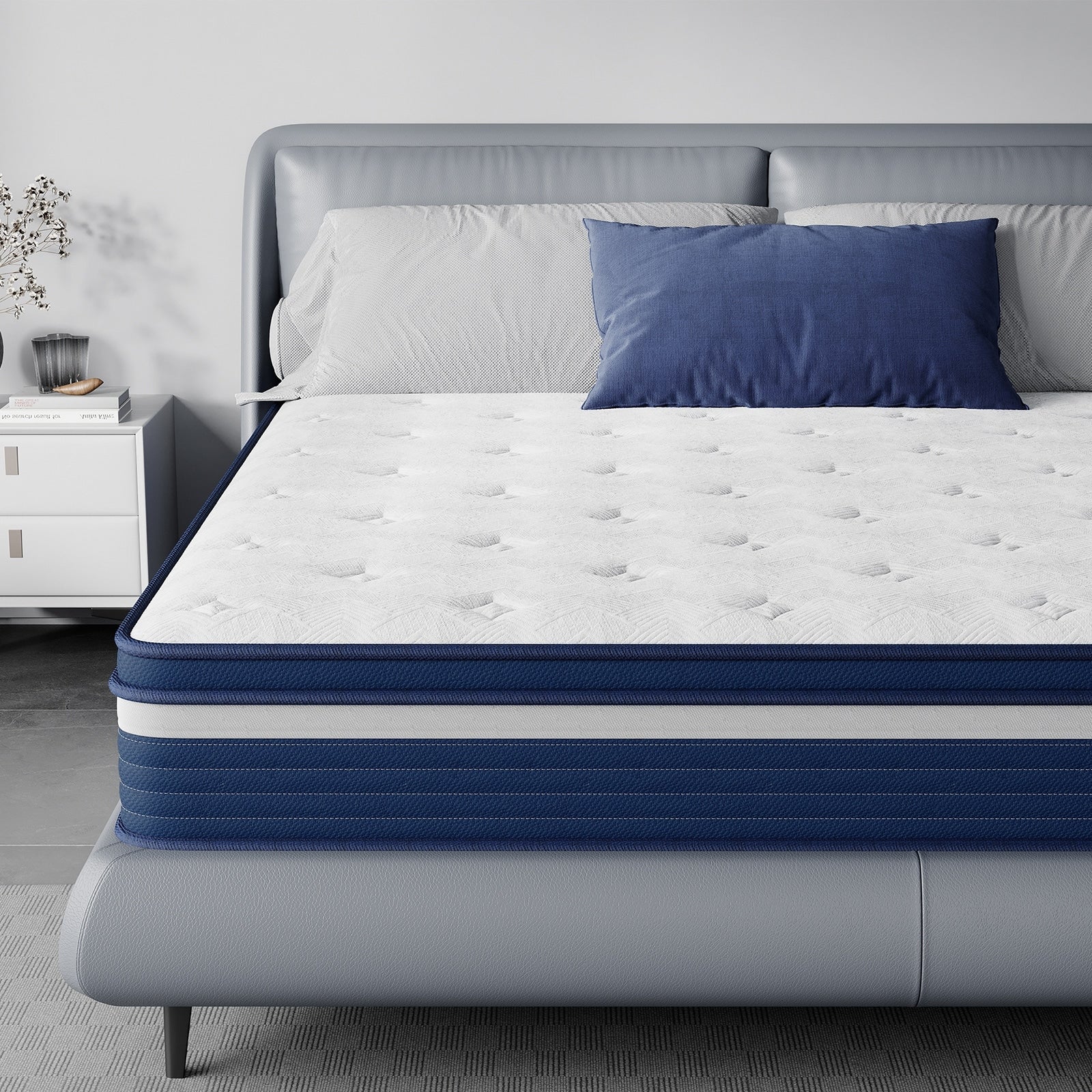 SweDrea 10in. Innerspring Hybrid Pressure Relief and Cooling Plush Mattress with CertiPUR-US, SGS and OEKO-TEX Certified