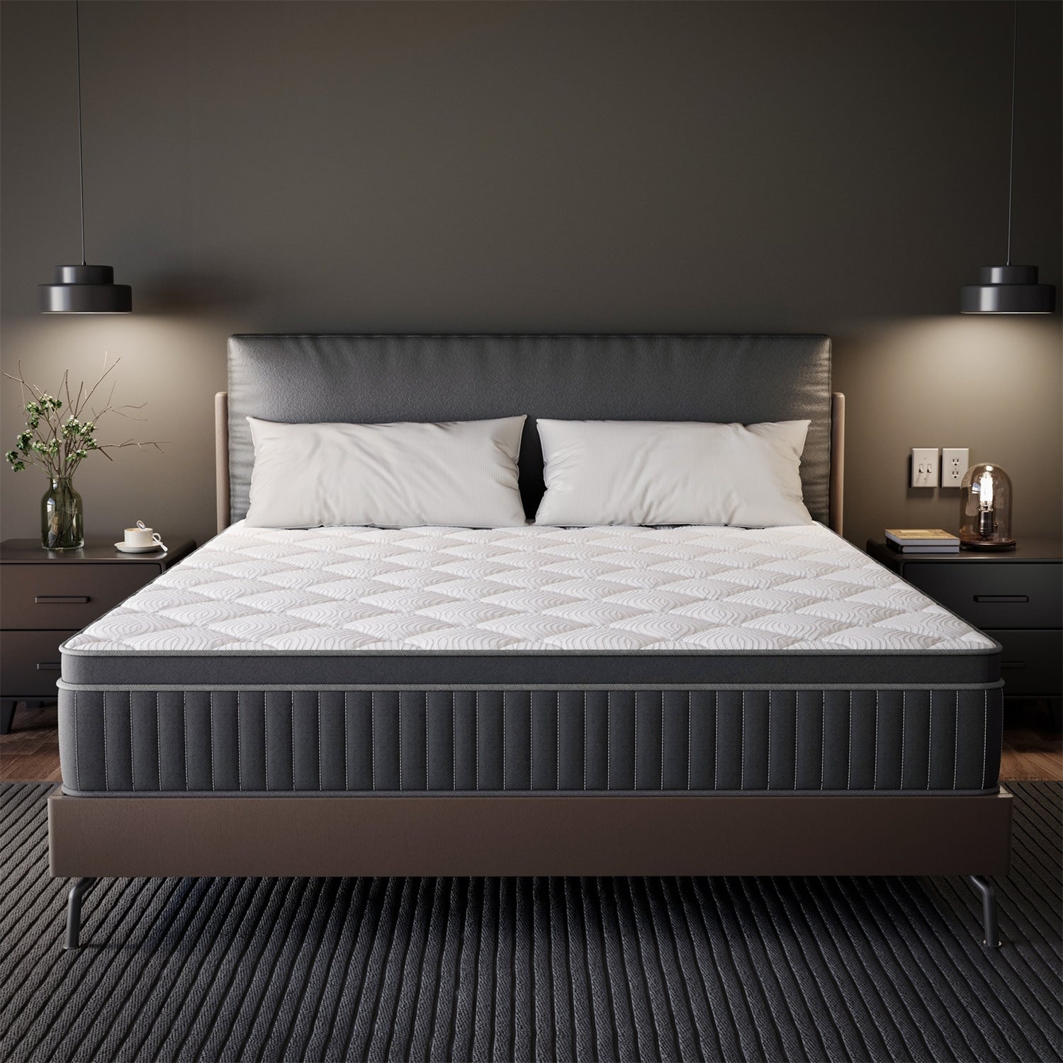 SweDrea 12in. Cooling Innerspring Hybrid Medium Firm mattress Motion Isolation with CertiPUR-US, SGS and OEKO-TEX Certified