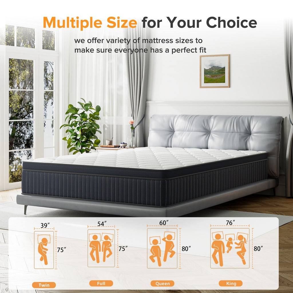 SweDrea 12in. Medium Pillow Top Gel Memory Foam Innerspring Hybrid Mattress with CertiPUR-US, SGS and OEKO-TEX Certified