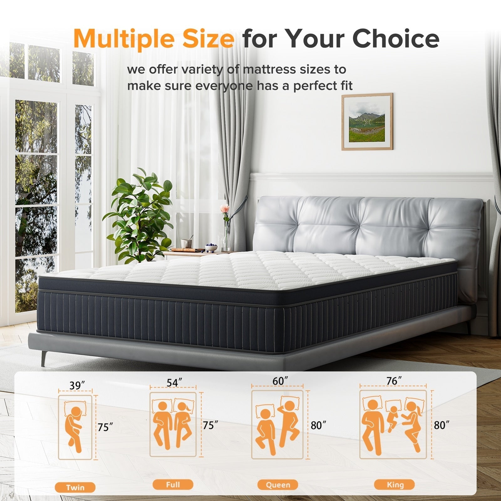 SweDrea 12in. Medium Pillow Top Gel Memory Foam Innerspring Hybrid Mattress with CertiPUR-US, SGS and OEKO-TEX Certified