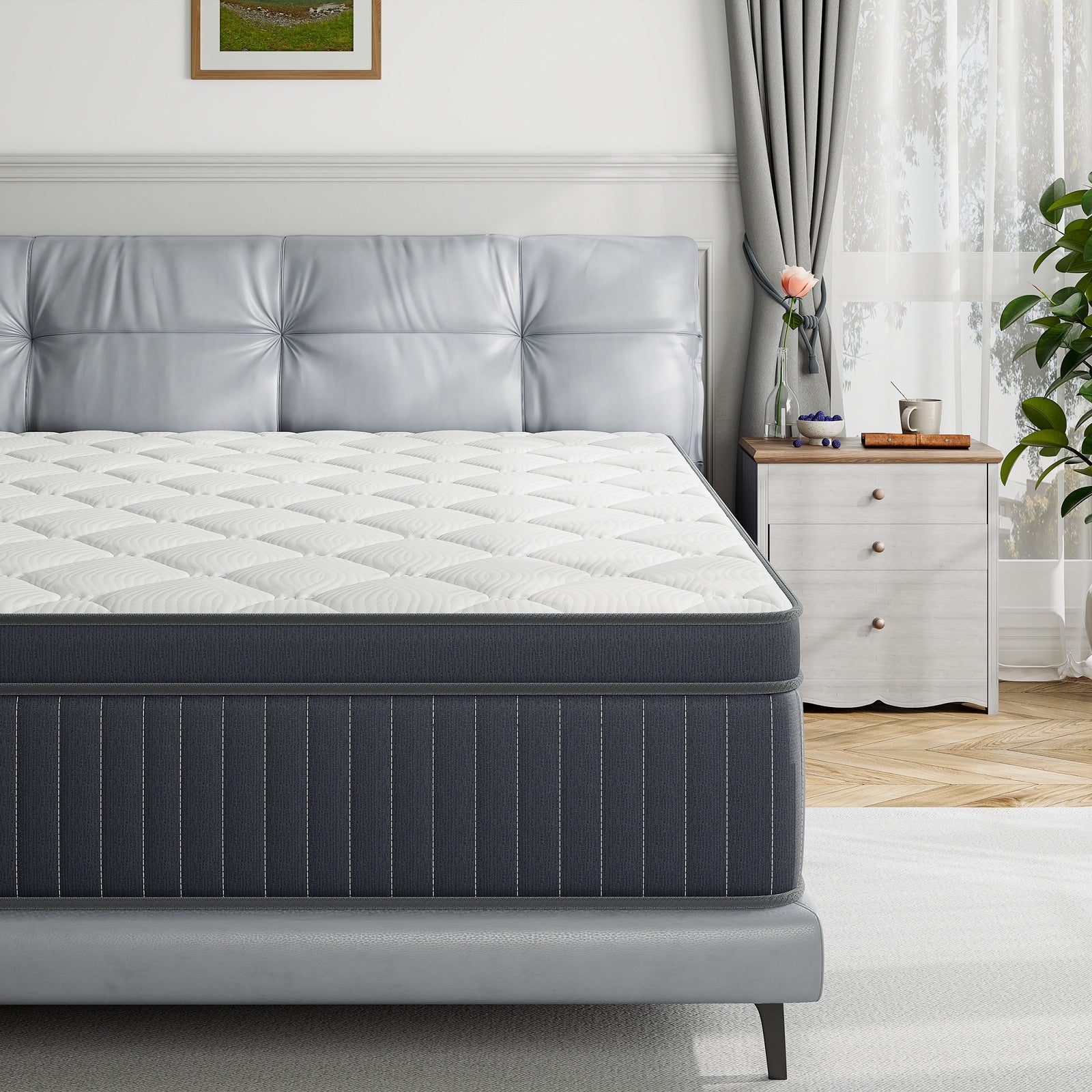 SweDrea 12in. Medium Pillow Top Gel Memory Foam Innerspring Hybrid Mattress with CertiPUR-US, SGS and OEKO-TEX Certified