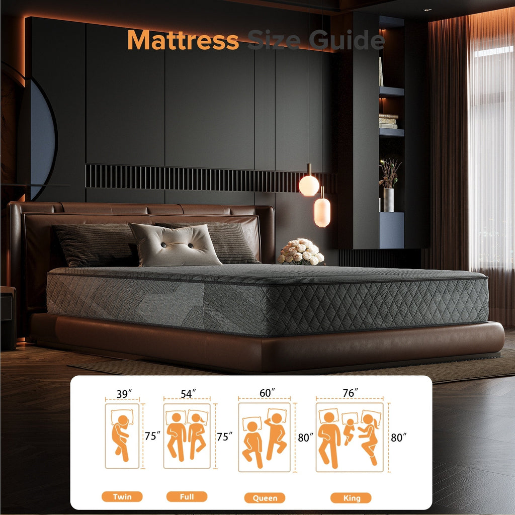 SweDrea 8/12 in. Medium Firm Gel-infused Memory Foam Hybrid Mattress Cooling and Breathable with CertiPUR-US, SGS and OEKO-TEX