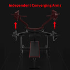 Zenova Bench Press Set Chest Press Machine with Independent Converging Arms and Dumbbell Rack