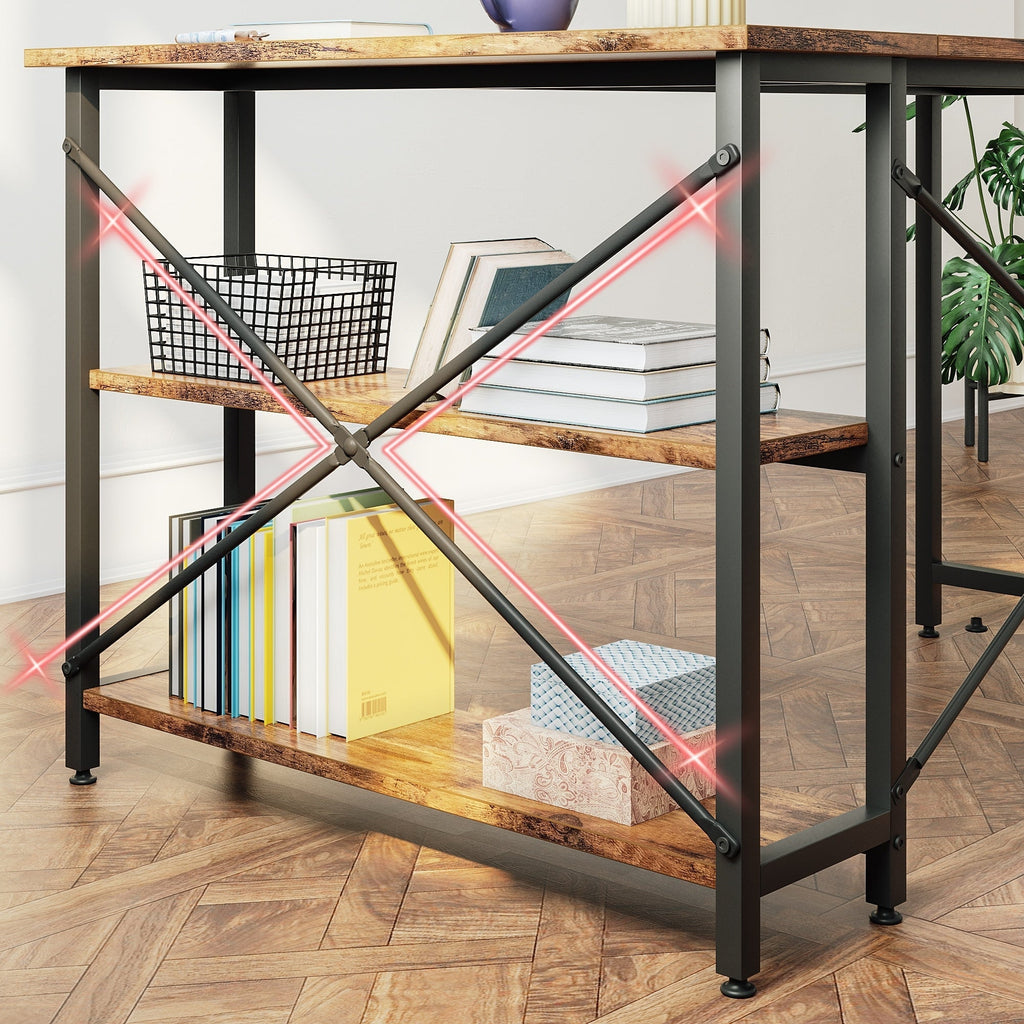 Small L Shaped Desk with Storage Shelves Corner Computer Desk