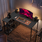 Small L Shaped Desk with Storage Shelves Corner Computer Desk
