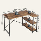 Small L Shaped Desk with Storage Shelves Corner Computer Desk