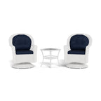 Biloxi Outdoor WhiteOutdoor Wicker Swivel Glider Patio Set (3-Piece)