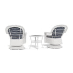 Biloxi Outdoor WhiteOutdoor Wicker Swivel Glider Patio Set (3-Piece)