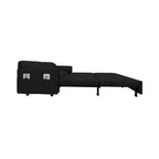 Black 63.8 3-in-1 Velvet Loveseat Pull Out Sofa Bed with Side Storage for Living Room