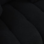 Black Teddy 3-seater Sofa with Back Pillows and Wood Frame