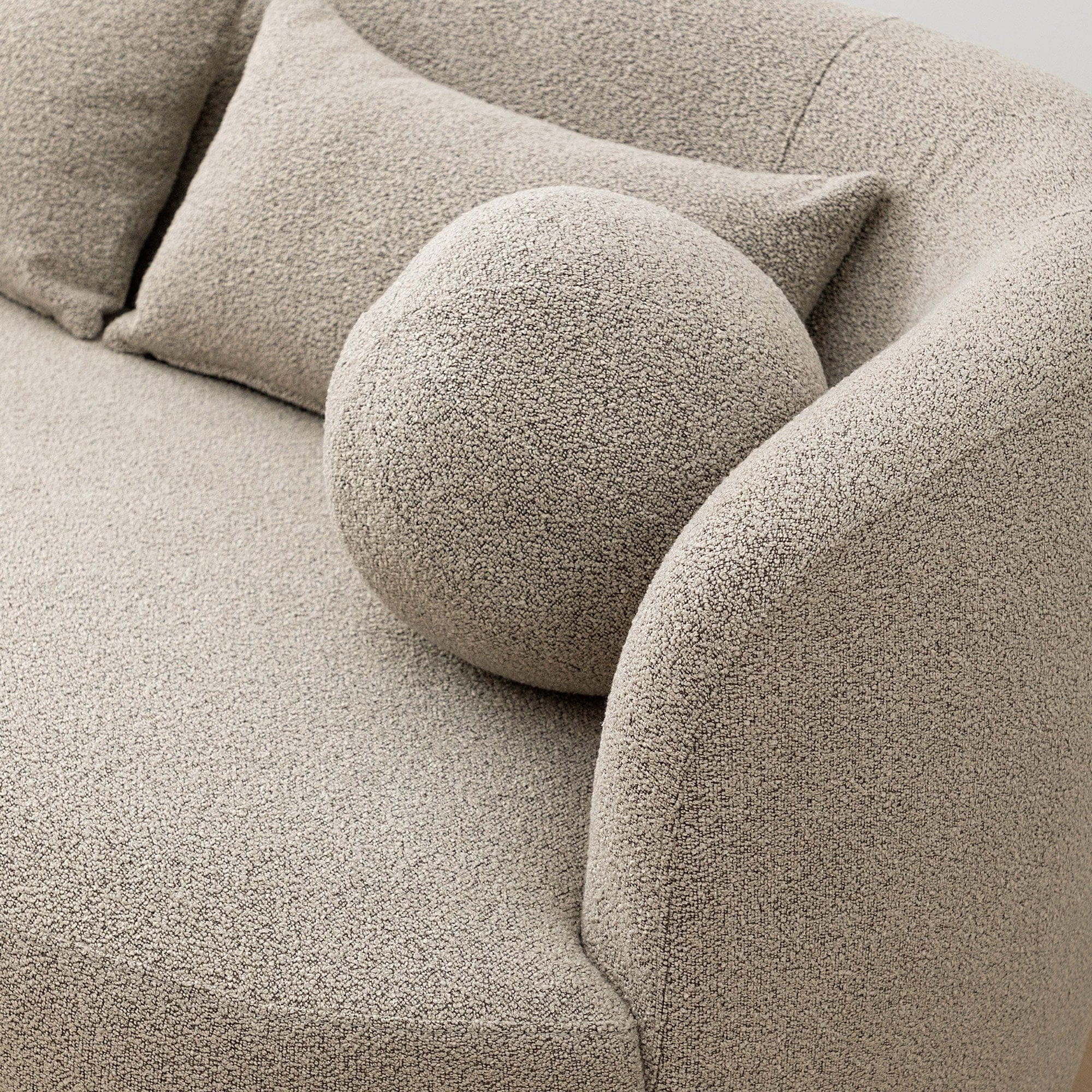 KINWELL Boucle Upholstered 2-Seats Loveseat with Pillows