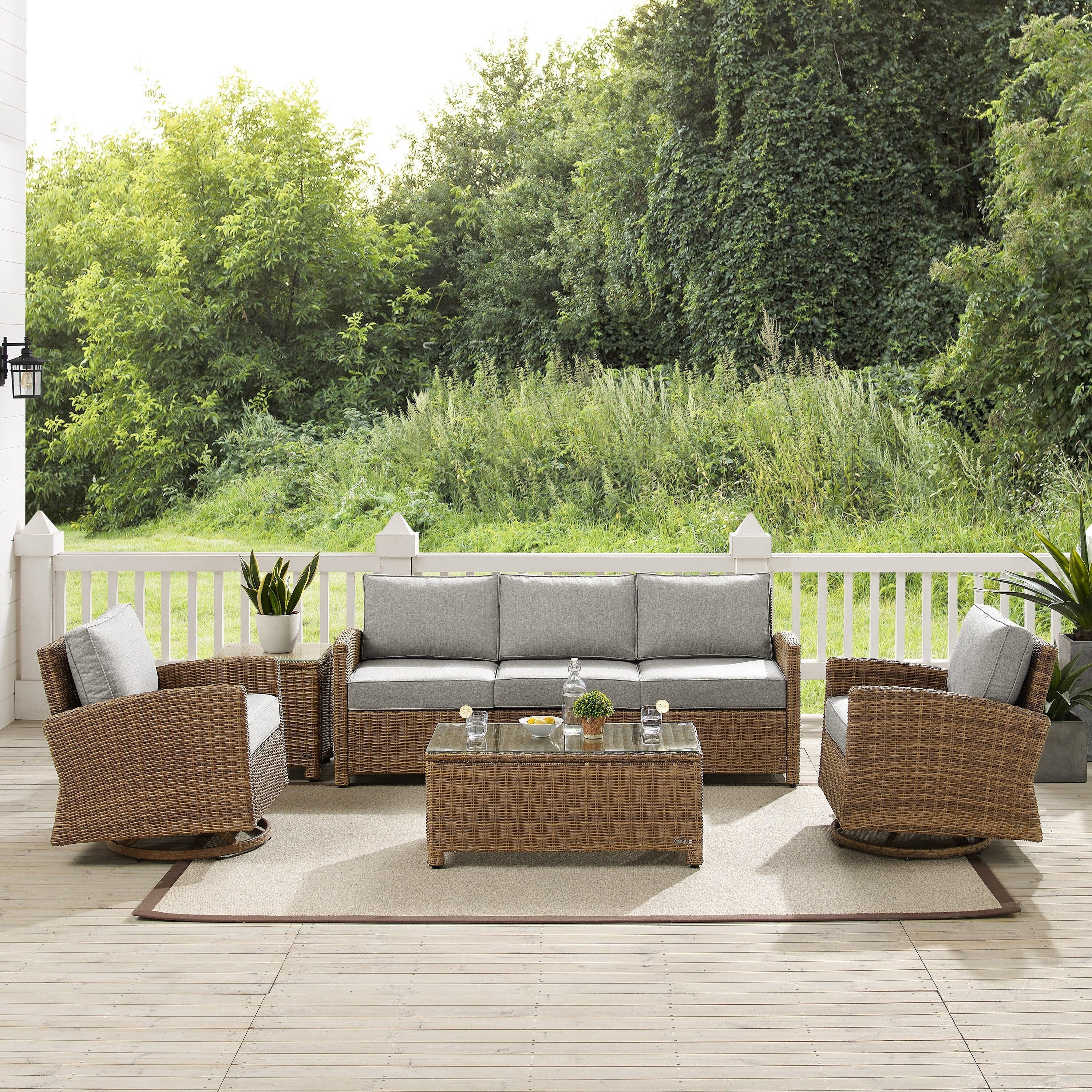 Crosley Bradenton 5Pc Swivel Rocker And Sofa Set