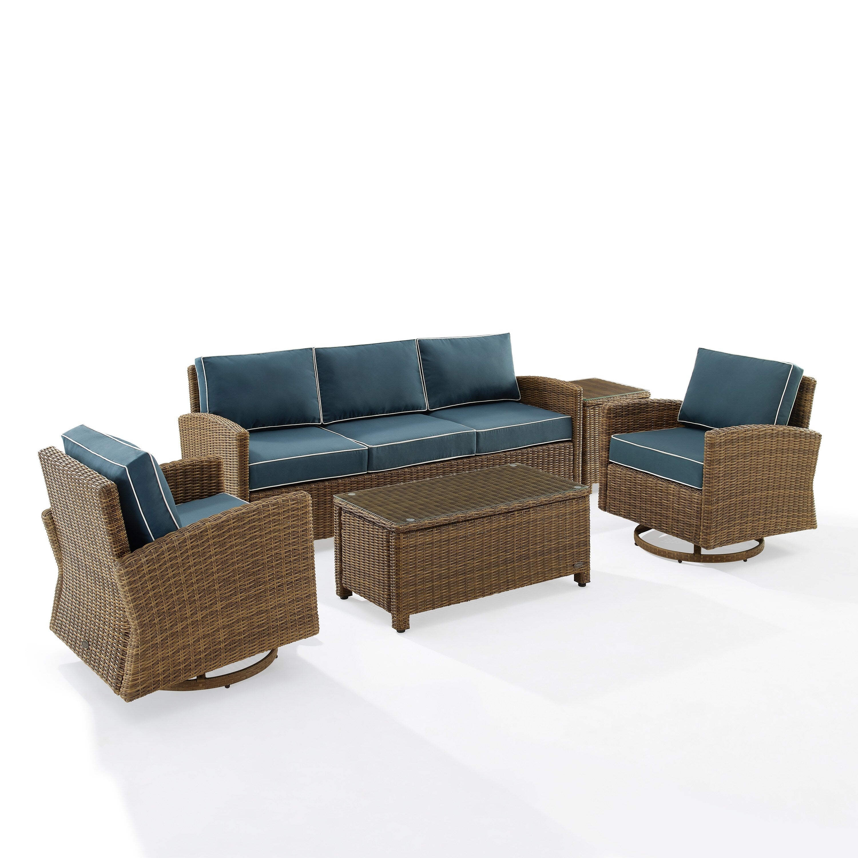 Crosley Bradenton 5Pc Swivel Rocker And Sofa Set