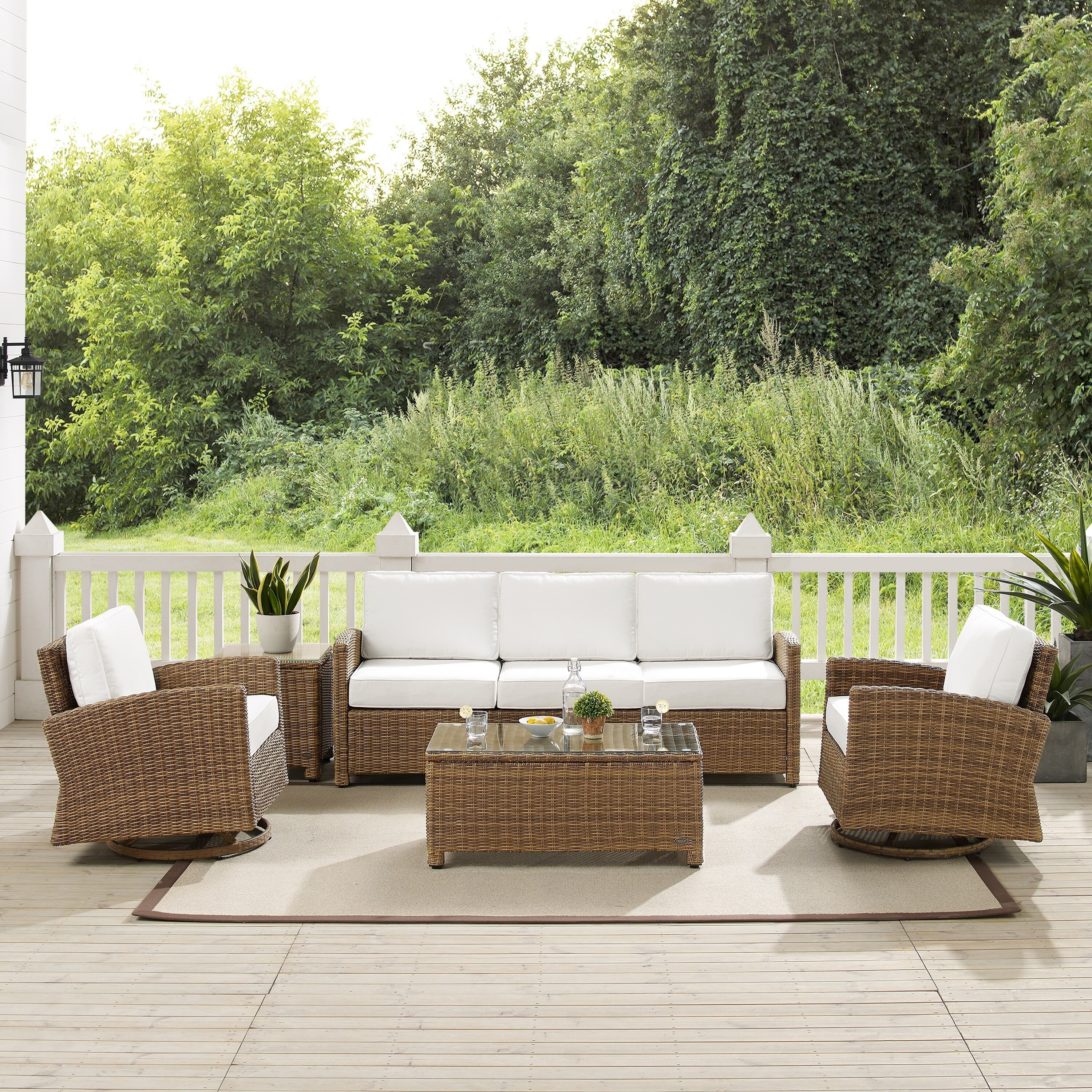 Crosley Bradenton 5Pc Swivel Rocker And Sofa Set