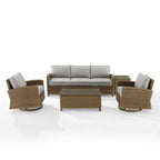 Crosley Bradenton 5Pc Swivel Rocker And Sofa Set