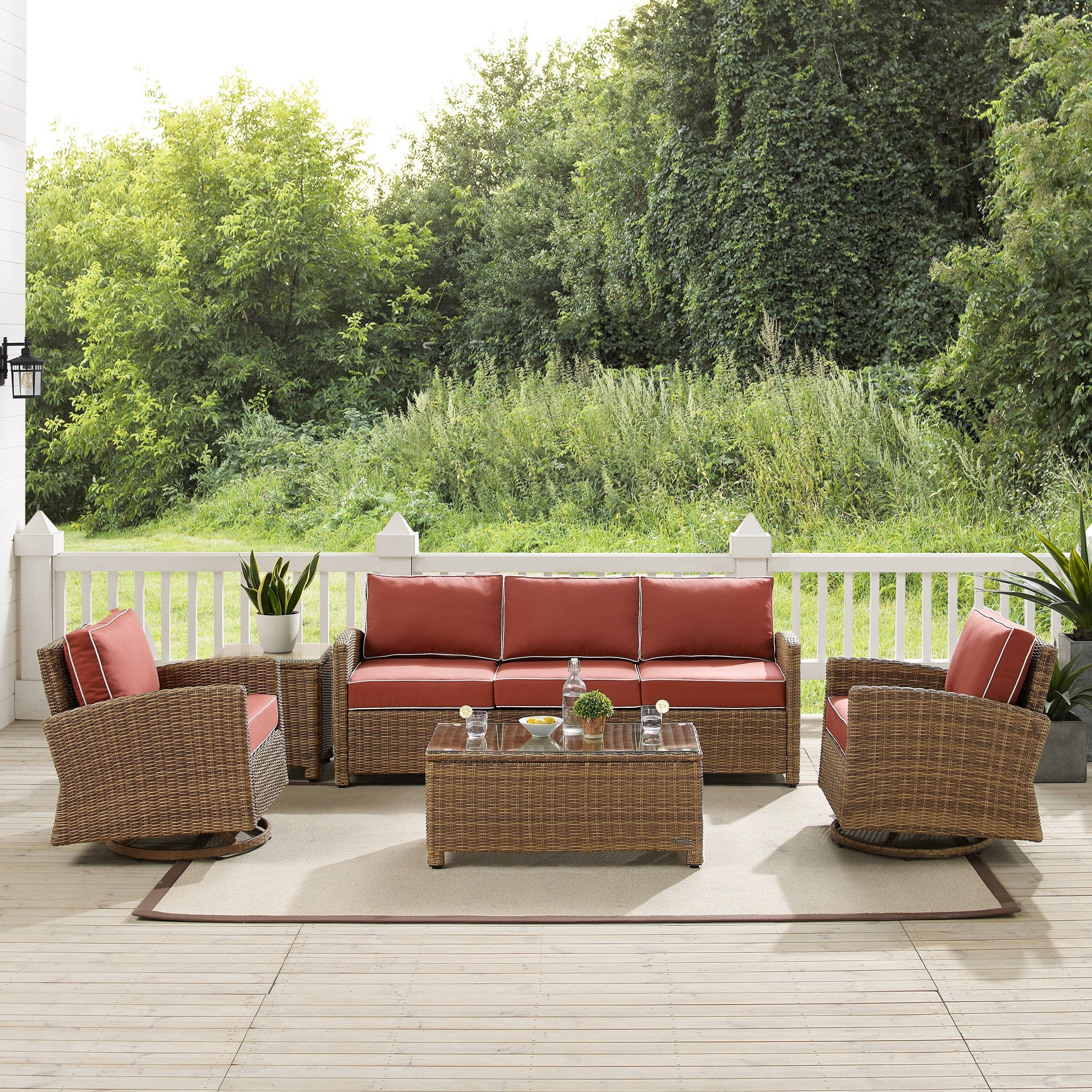 Crosley Bradenton 5Pc Swivel Rocker And Sofa Set