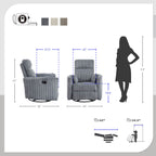 Braidy Corduroy Swivel Glider Manual Reclining Chair