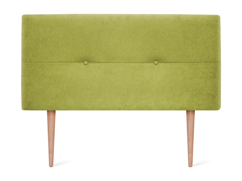 Meublori Aqualine Fabric Headboard with Buttons 90x105cm with Legs for 80/90cm Beds - Pistachio