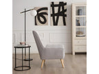 Grey fabric and wood armchair Meublori 83x93