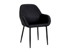 Meublori - Set of 6 Black Corduroy Armchairs