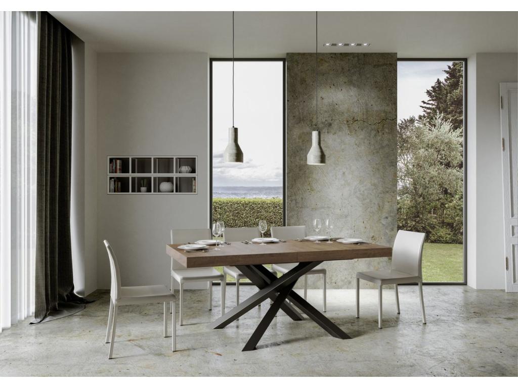 Extendable table 90x180/284 cm Volantis Premium Walnut Anthracite frame